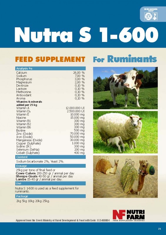 Nutra S 1-600 for Ruminants